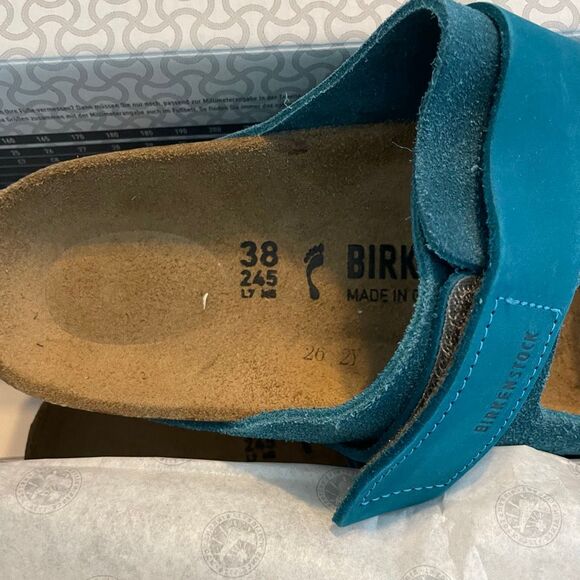 Birkenstock Uji Sandal Nubuck-Suede Leather Deep Turquoise 38 W7 Narrow - Picture 10 of 11